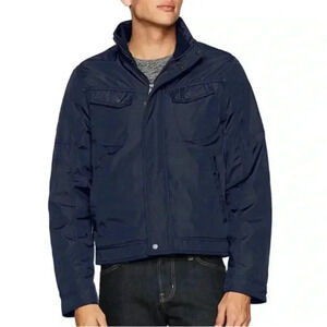 William Rast Men's Micro Tech Bomber Utility Jacket Navy  Size M Water Resistant